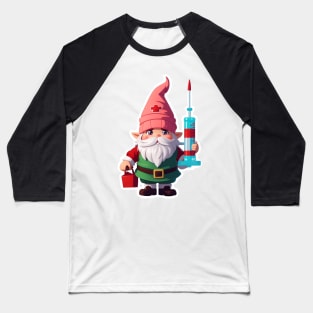 Christmas Nurse Santa Gnome Baseball T-Shirt